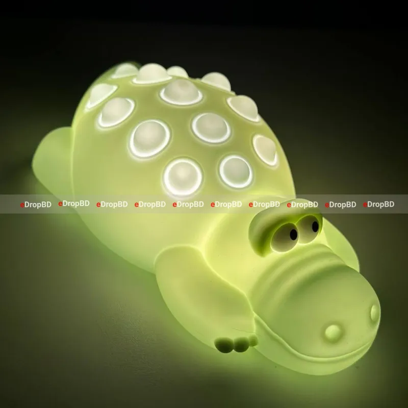 7 Color Crocodile Shape Silicone Night Light Toy for Kids - Kids best choice