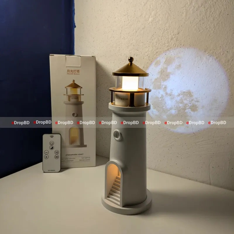 Moon lamp lighthouse with remote - Moon Lamp Projection Lighthouse Night Light